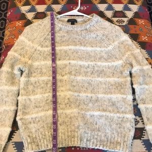 Jcrew gray and white stripe sweater